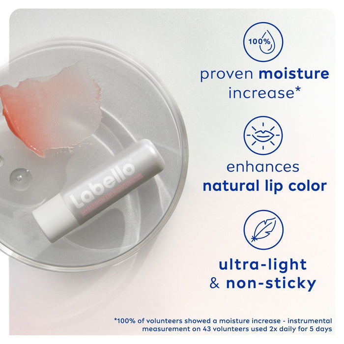 Labello Hyaluron Sheer Rose Moisturizing Lip Balm with Menthol, 1 Piece - Makkah Pharmacy