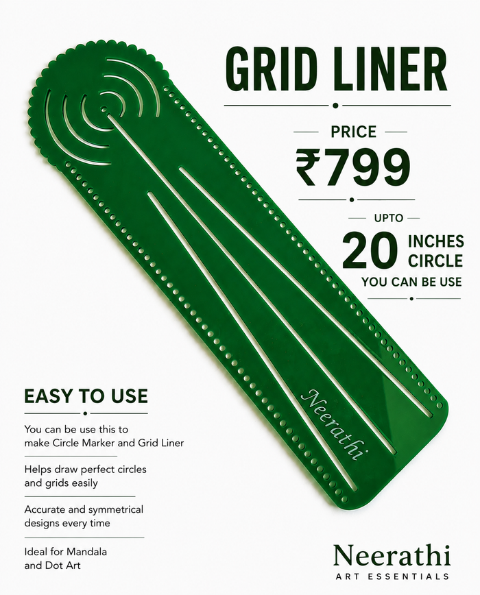 Mandala Circle Ruler & Grid Liner | Draw Perfect Circles Up to 20 Inches