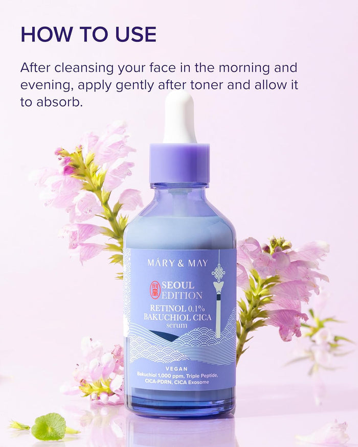 Mary & May Vegan RlRetinol 0.1% Bakuchiol Cica Serum 80ml
