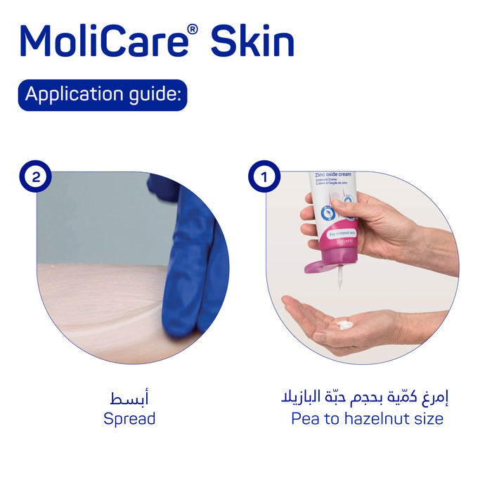 MoliCare Skin Zinc Oxide cream, Protective Skin Barrier Cream for slightly irritated skin 200ml