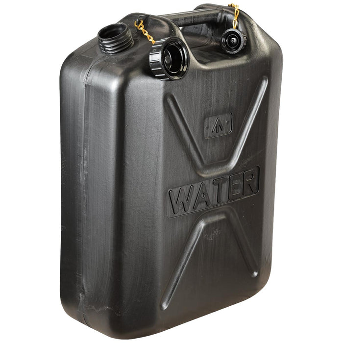 open caps of nato 20l black-plastic water container
