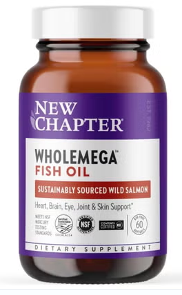 New Chapter Wholemega 1000mg Fish Oil Softgels, Pack of 60's New Chapter