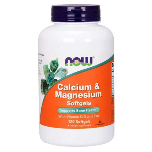 Now Calcium & Magnesium With Vitamin D3 & Zinc Softgel For Bone Health, Pack of 120's NOW