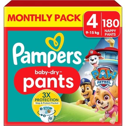 Pampers Babydry Characters Paw Patrol Nappy Pants Size 4
