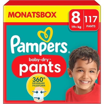 Pampers Babydry Diaper Pants Size 8 117 Pants 19kg Monthly Box New