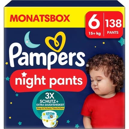 Pampers Night Diapers Pants Size 6 15kg Babydry Monthly Box 138 Pants Size 6 138 Pieces New