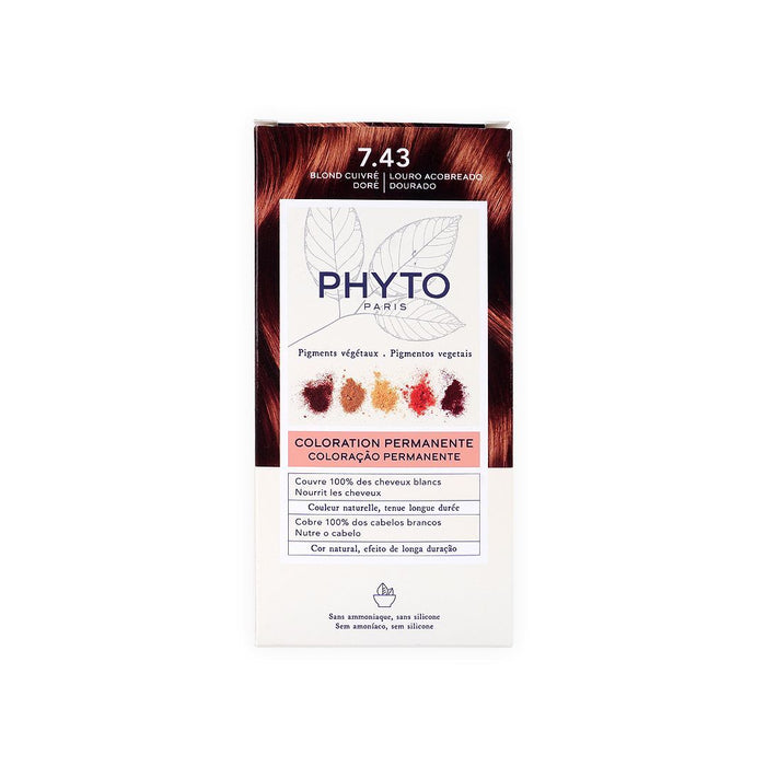 Phyto Paris Permanent Hair Color with Botanical Pigments Golden Copper Blonde 7.43, 1 Pack - Makkah Pharmacy