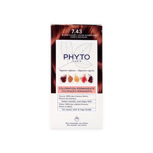 Phyto Paris Permanent Hair Color with Botanical Pigments Golden Copper Blonde 7.43, 1 Pack - Makkah Pharmacy