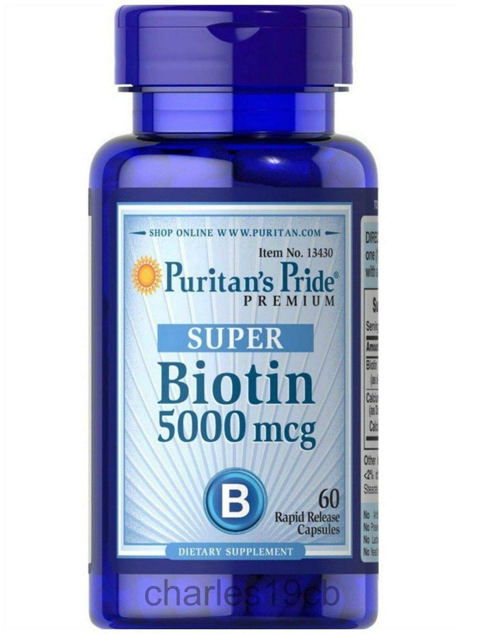 Puritan's Pride 5000mcg Biotin Supplement - gluten free, sugar free, wheat free - Makkah Pharmacy