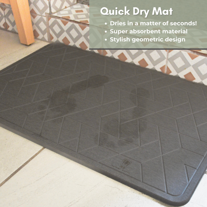 Quick Dry Diatomaceous Earth Floor Stone Bath and Dish Mat | Bathroom Shower Mat Non-Slip | Super Absorbent