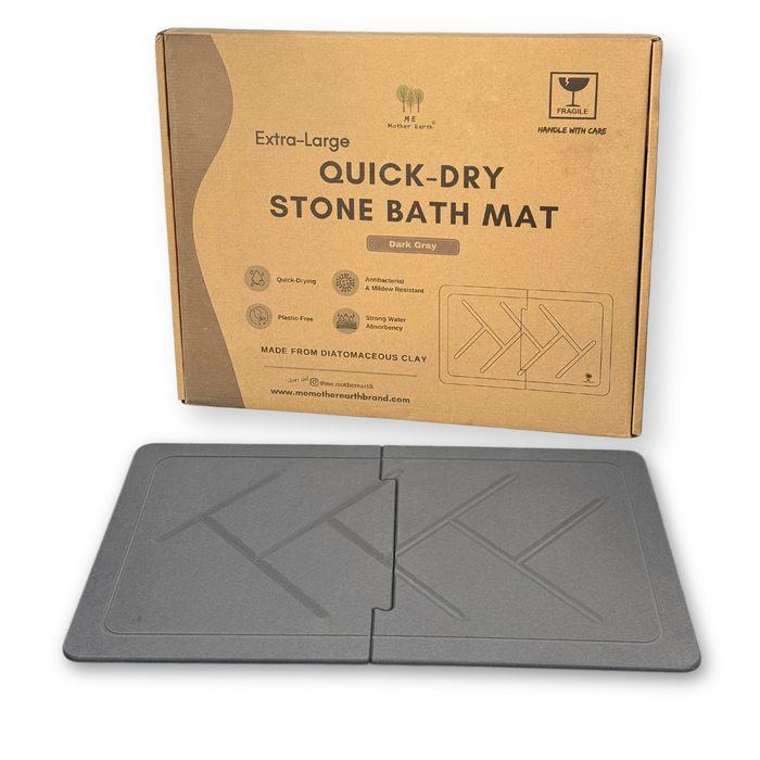 Quick Dry Diatomaceous Earth Floor Stone Bath and Dish Mat | Bathroom Shower Mat Non-Slip | Super Absorbent