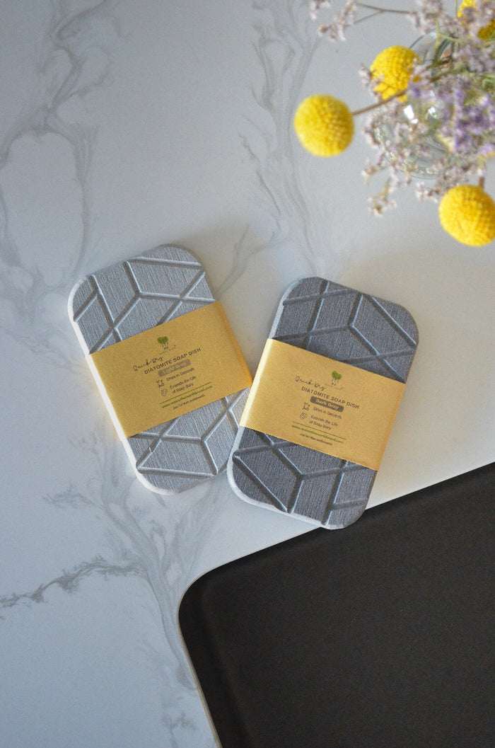 Quick-Dry Geometric Diatomite Soap Dishes