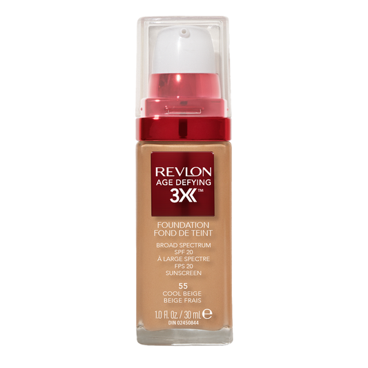 Revlon Age Defying 3X Foundation 30ml in 55 COOL BEIGE - Hydrating, anti-ageing makeup