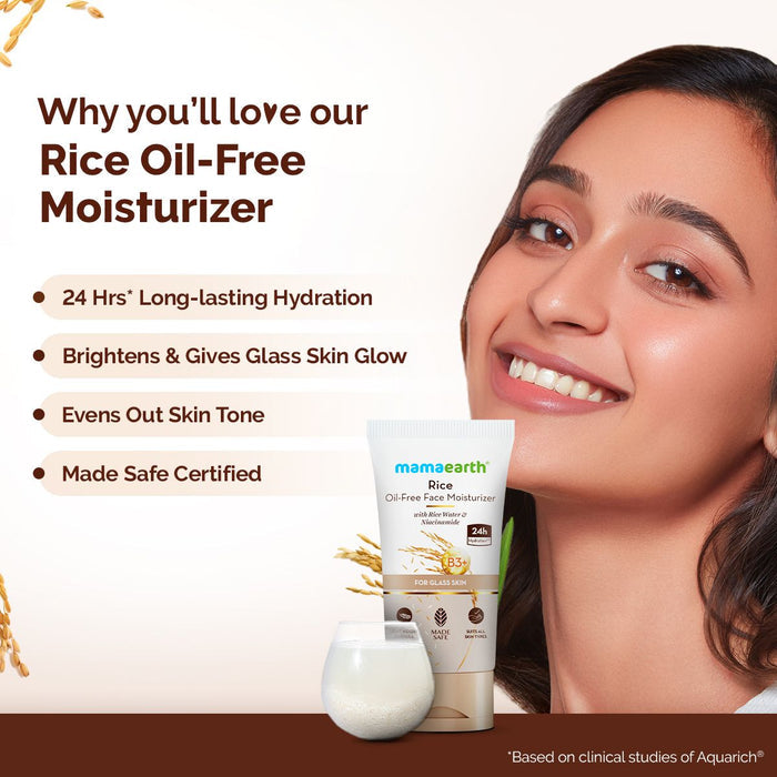 Rice Oil-Free Face Moisturizer With Rice Water & Niacinamide for Glass Skin - 150 g (Pack of 2)