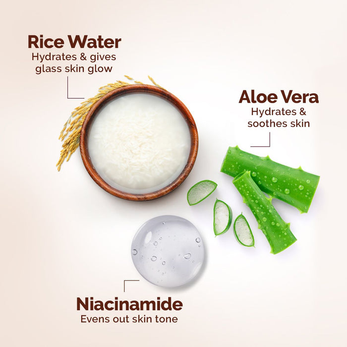 Rice Oil-Free Face Moisturizer With Rice Water & Niacinamide for Glass Skin - 150 g (Pack of 2)