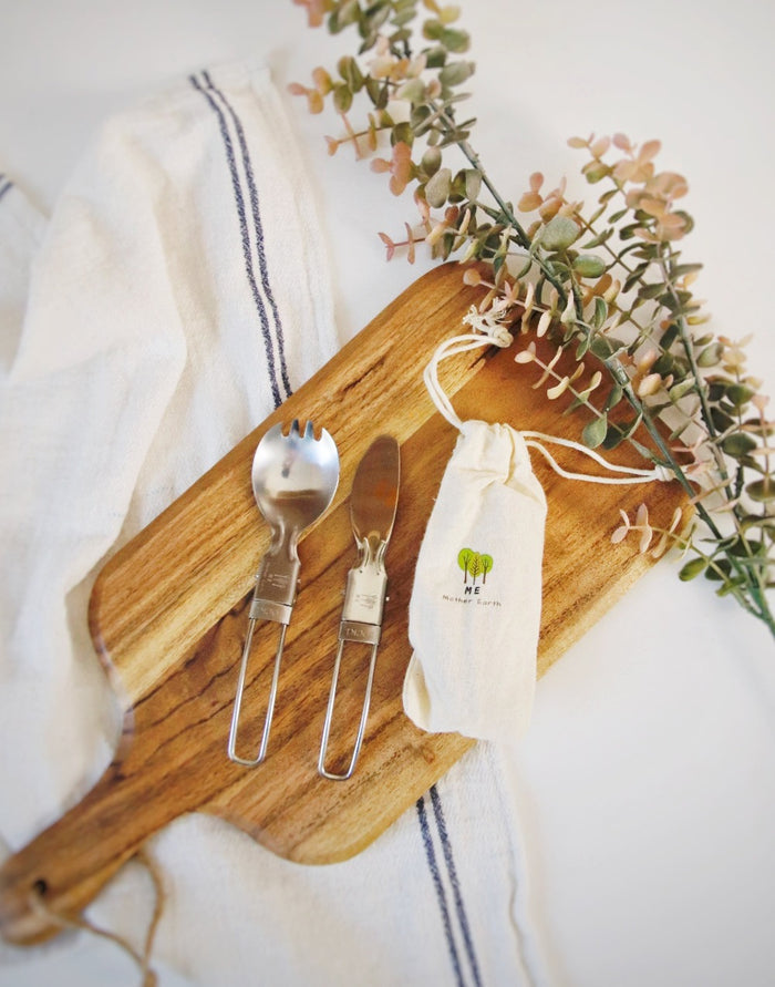 collapsible cutlery kit travel cutlery camping cutlery plastic free eco friendly zero waste store rei