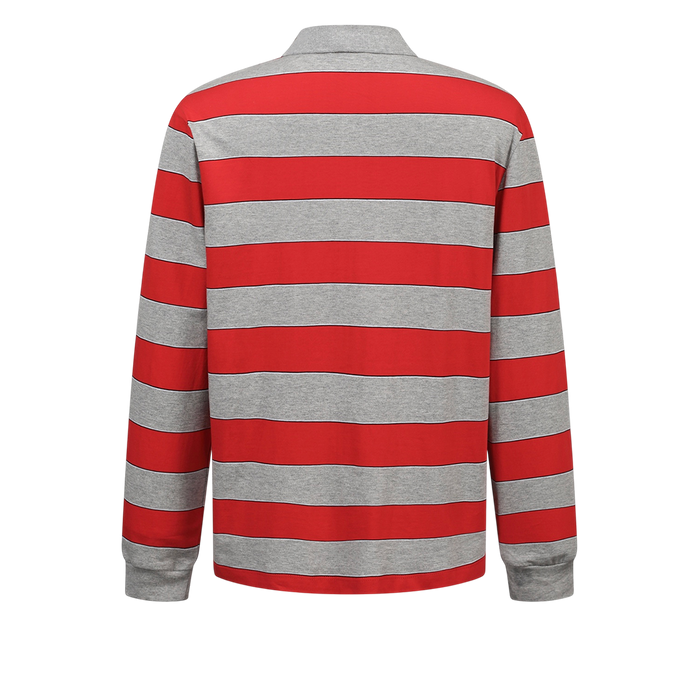 Striped jersey polo shirt