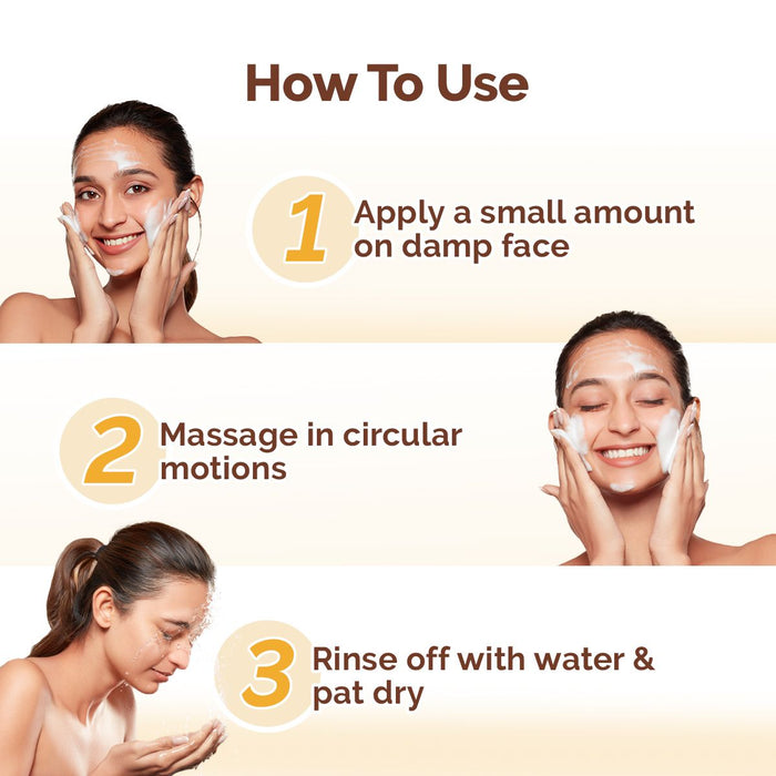 Ubtan face wash apply massage rinse steps
