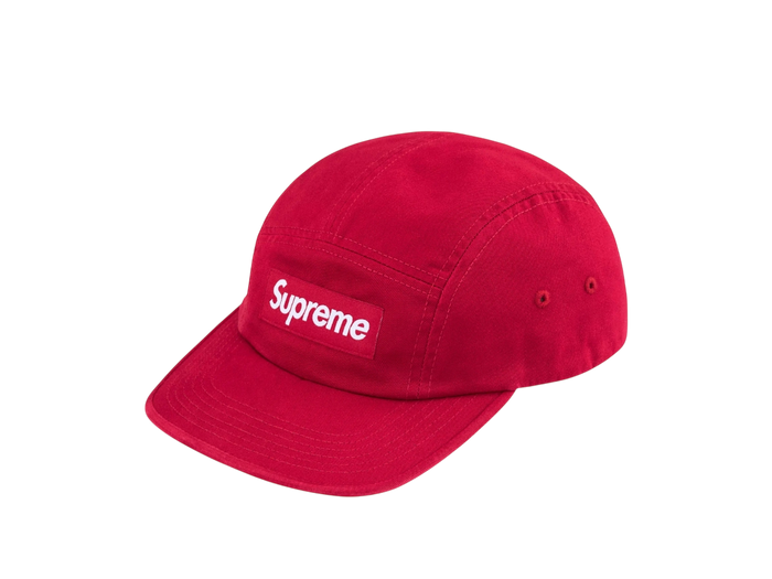 Washed Chino Twill Camp Cap Red