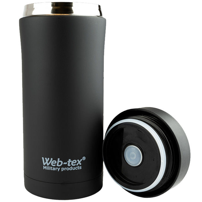 web tex open black ammo pouch flask stainless steel
