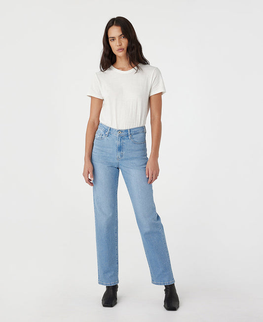Zoe High Rise Straight Kingfisher Jean