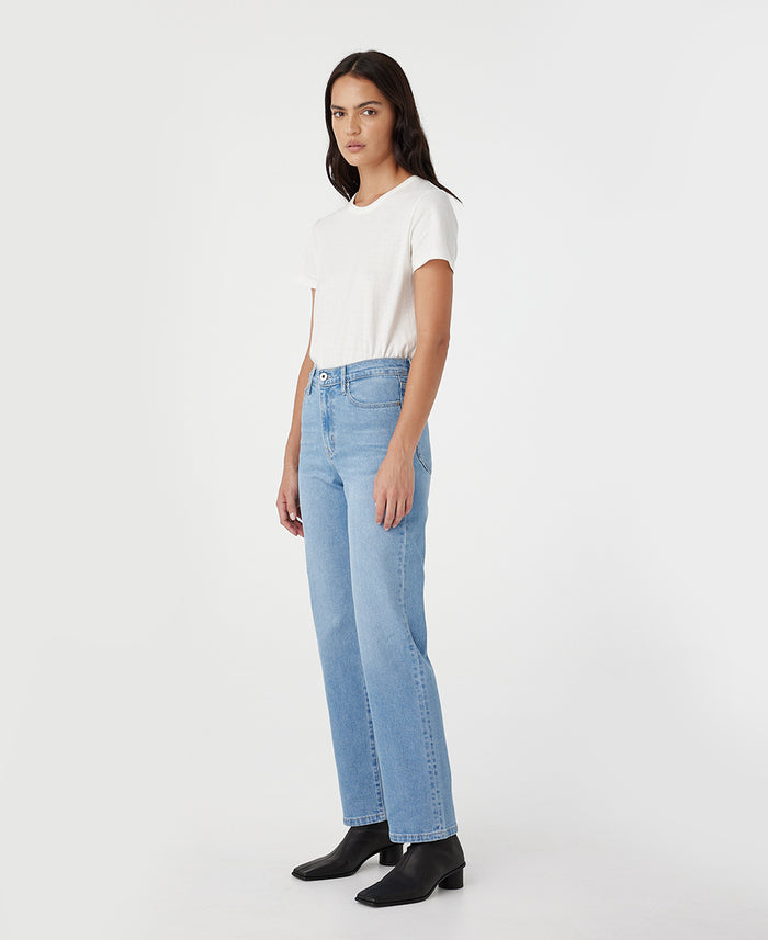 Zoe High Rise Straight Kingfisher Jean